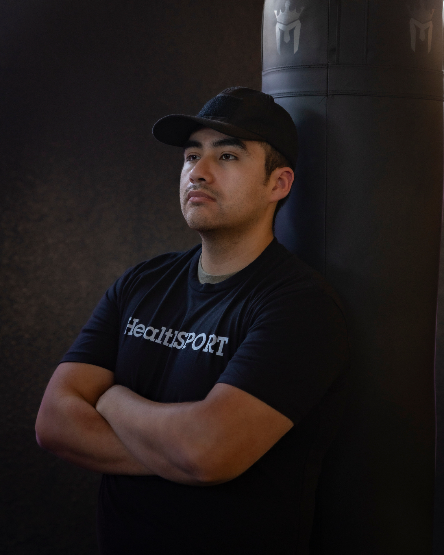 HealthSPORT member at the heavy bag